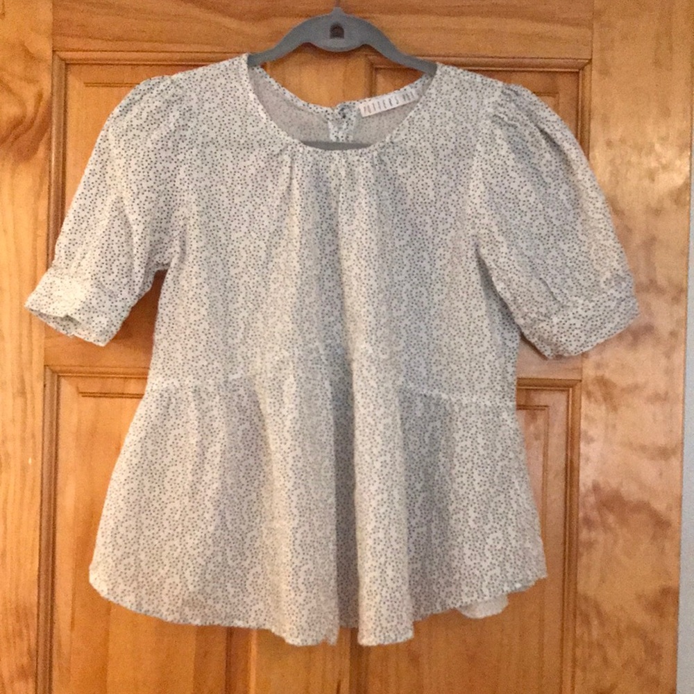 Blue floral blouse